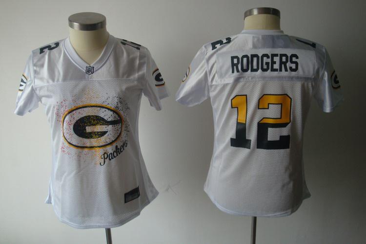 Packers #12 Aaron Rodgers White 2011 Women's Fem Fan Stitched NFL Jersey